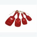 Youngs Ceramic Mason Jar Measuring Spoons, Red - 4 Piece 19705